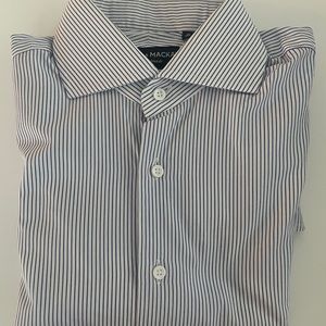 Blue striped cotton dress shirt Slim French cuff